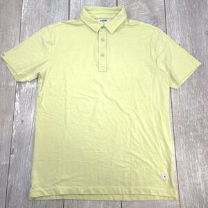 Linksoul Polo Shirt Mens Medium Yellow Short Sleeve Cotton Blend Golf Casual